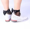 Women Black Fishnet Sock With Bowknot Fancy Dress Elastic Hollow Out Sexy Mesh Net Ankle Socks Classic Hosiery