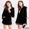 Doğal Mink Coats kadınlar kış gerçek kürk vizon ceket kadın gerçek kürk ceket kapşonlu siyah moda lüks kıyafetler bayanlar 201214