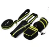 Pet Dog Cat lopen Jogging gevoerde taille riem reflecterende strip elastische riem perfecte wandeltrainingsset Hands Free 5 LJ201113