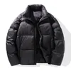 Męskie Kurtki Duck Down Kurtka Płaszcz Mężczyźni Moda Oversized Zima Gruba Ciepła Wyściełana Solid Puffer Streetwear Harajuku Znosić Zip Up Retro Par