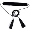 Catene SHEEGIOR Sexy Punk Fascino Collana lunga Nastro di velluto Nero Bianco Nappa regolabile Collane girocollo per le donne Gifts4419315