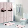 Girly Rose Gold Eyelash Makeup Shower Curtain Bath Curtain Set Spark Rose Drip Bathroom Curtain Eye Lash Beauty Salon Home Decor L293L