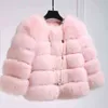 ZADORIN S-3XL Nertsen Jassen Vrouwen Winter Top Mode Roze FAUX Bontjas Elegante Dikke Warme Bovenkleding Nep Bont Vrouw Jas 220112