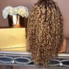 24 tum lång lockig syntetisk peruk mix färg Hightemperatur fiber perruques de cheveux humains peruker cj95272033235