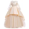 2019 Teen Party Filles Robe De Mariée À Manches Longues En Dentelle Fleur Fête Tulle Princesse Robe D'anniversaire Robe Pour Les Filles 4-14 Ans LJ200923