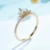 Cluster Ringen Kuololit Moissanite 585 10K 14K Effen Geel Gouden Ring voor Dames Luxe Diamanten Vintage Engagement Bruids Bruiloft Gift