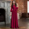 Aecu Jesień Zima Kobieta O-Neck Długa Sukienka Czeski Styl Vestidos Vintage Trzy ćwiartki Latarnia Rękaw Party Dress Maxi Dress Y0118