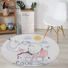 Tappeto per bambini Miracille Modern Animals Cartoon Tiger Elephant Stampato Tappeto rotondo decorativo Gioco per bambini Crawl Chair Mat 201225