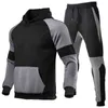 Trend Men's Clothing Outdoor Sport Set Man Casual tröja Outwear Suit Hip-Hop Hoodie för att köra träning Fitness 220107