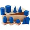Grandes formas 3D Sólidos geométricos de madera Montessori Geometría Set Juguetes Juegos de matemáticas Juguetes Bloques Niños Preescolar Aprendizaje Juguetes Regalos C0119