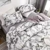 uppsättningar marmor 3d mönsterdesigner sängar och sänguppsättningar tvilling dubbel drottning quilt täcke täcke tröskel bädd set lyxiga sängkläder lj2