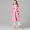 Vêtements pour femmes européennes et américaines Automne et hiver Manteau de laine de boutique allongé rose 201215