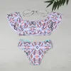 Lyric Flouced Bikini Set Ruffle Swimsuit para Mulheres Falbala Thong Off the Should Bathing Terno Floral Swim Wear 2019 Traje T200708