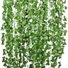 100pcs Leaf 1 piece 2.4M Home Decor Artificial Ivy Leaf Garland Plants Vine Fake Foliage Flowers Creeper Green Ivy Wreath