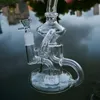 Small Hookahs FTK Bong Klein Recycler Tornado Bongs Mini Oil Rigs Dab Rig Glass Water Pipe Clear Smoking Pipes Smooth Hit With Quartz Banger Or Bowl Bubblers HR024