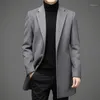 Nuovi uomini inverno 2020 nuovi uomini medi e lunghi giacca a vento coreana cappotto di lana sottile cappotto di lana casual1