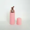 30PS 60 ml Pink Plastic Foam Pump Refillerbar Tomkosmetiska flaskor Rengöringsmedel Soot Dispenser Shampoo Bottle With Golden19648851