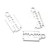 100 pz / lotto lega d'argento colore lama di rasoio charms braccialetto choker collana pendente charms per creazione di gioielli artigianali fatti a mano 24 11mm237b