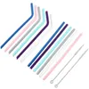 Silicone Drinking Straws Reusable Cleaner Brush Premium Quality Bent Straight Straw Birthday Celebration Wedding Party Supplies