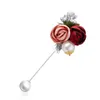 À la mode Vintage coloré Rose fleur broche broche femme tissu Art perle tissu fleur broche robe décoration bijoux cadeau