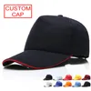 Benutzerdefinierte Baumwolle 5 Panels Plain Baseball Cap Stickerei Druck Logo Alle Farben verfügbar Verstellbare Strapback Hut Erwachsene Sommer Blank Sonnenblende