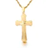 HOT SALE European and American Christianity Classic Creative 3 ROWS Cross Pendant 316L Stainless Steel Men's Fashion Necklace 22 inch