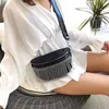 Luxury Cord Body Messenger Сумка для Женщин Мода Горный Хрусталь Бахромой Талия Сумка Дизайнер Сумки на ремне Высококачественная Алмазная решетка Блестящая Сумка Satchle Сумка HBP