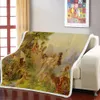 Ange Peinture à l'huile Couverture chaude Sherpa Fleece Throw Blanket Teens Filles Garçons Style Vintage Canapé Voyage Couverture Cadeau pour Enfants 201111