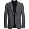 New Outono Inverno Mens Mens Lã Blazers Casual Pequeno Ternos Jaqueta Slim Fit Fit Preto Homens Vestido Ternos de Alta Qualidade Tuxedo Blazers Masculino