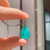 Rain Luxury Wong 925 Sterling Silver Paraiba Tourmaline Gemstone EarringsspendantNecklacering Wedding Smycken Set hela 9NT6550502