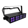 Freeshipping 2pcs / lot 16x3w LED Ultraviolet UV Blacklight DMX512 5 canales LED Luz de escenario AC90V-260V CE Instrumento musical