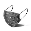 20st Fast Ship Fashion Färgglada Bling Diamond Mask Masks Rhinestone Grid Net Tvättbar Sexig Hollow Party Mask
