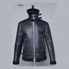 Chaud hommes hiver fourrure ceinture Faux cuir veste col haut en peau de mouton manteau laine doublure à manches longues hommes en cuir Bomber hiver manteaux