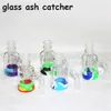 Hookahs 14 mm Macho Glass Ash Catcher con colores contenedor de silicona bong de silicona recto bongs de agua plataforma petrolera para fumar pipas