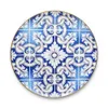 western ceramic wedding dishes Modern bone china dinner plate Gold rim tableware sets easy clean8374467