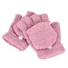 Fünf Finger Handschuhe Mädchen Frauen Winter Warme Pelz Stricken Flip Fingerlose Fäustlinge Für Geschenke Hand Handgelenk Wärmer A301