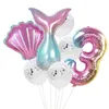 Mermaid Tail Golden Number Ballon Wedding Anniversary verjaardagsfeestje decoreren aluminium film ballon groep Hot koop 8 2GC J2