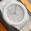 diamentowy zegarek męski zegarek automatyczny mechanizm mechaniczny koperta ze stali nierdzewnej zegarki wodoodporne Montre de Luxe 40mm shinny