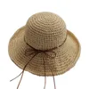 Szerokie brzegi kobiety Regulowane Fedora Panama Straw Summer Scrochet Prosty panie Składane plażowe akcesoria słoneczne