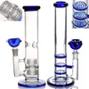 Straight Glass Bong Handmade Double Tyres Hookah Thickness Base Vapor Water Pipe Dab Rig Bongs Bubbler
