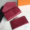 Designer composto carteira longa padrão removível pouco zíper bolsa preto rosa escuro vermelho 4 cores moda mulheres moedas bolsa