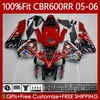 Carénages de moulage par injection pour HONDA JOMO Rouge CBR 600RR 600F5 600CC 2005-2006 Corps 72No.34 CBR600 CBR 600 CC F5 RR F 5 2005 2006 CBR600F5 CBR600RR 05 06 Carrosserie OEM