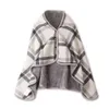 Зимний многофункциональный тартан с кнопками плед одеяло шаль держать теплый многоцветный плед Pattern Plush ленивый одеяло 135 * 80см # LR2 LJ201127