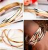 Luxury design titanium steel love jewelry tricolor ladies bangle bracelet for modern women bracelet gift with velvet bag