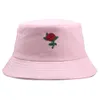Sombreros de cubo de diseñador Sombrero bordado de rosas para hombres Mujeres Gorra de verano al aire libre Sombreros de pesca Sombrero para el sol