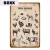 2021 Rolig kukmarknad Färska ägg Milk Metal Sign Shop Cafe Home Wall Decor Farm Animals Vintage Poster Happy Chicken Retro Plack6648401