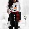 Plus Size Women Clothing Autumn Long Sleeve Christmas Printed O-neck Tops And Blouse 2020Elegant Ladies Tunic Tops Camisas