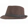 Breite Krempe Hüte HT3410 Männer Herbst Winter Hut Vintage Fedoras Casual Trilby Männlich Schwarz Band Retro Jazz Mode Fedora Für men1242B