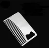 Fast Card style Men039s mustache comb Beer openers Anti Static Stainless Steel Comb Bottle Opener8536443