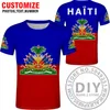 HAITI maglietta fai da te nome personalizzato gratuito numero hti t-shirt nazione bandiera paese ht repubblica haitiana francese college stampa foto vestiti LJ200827